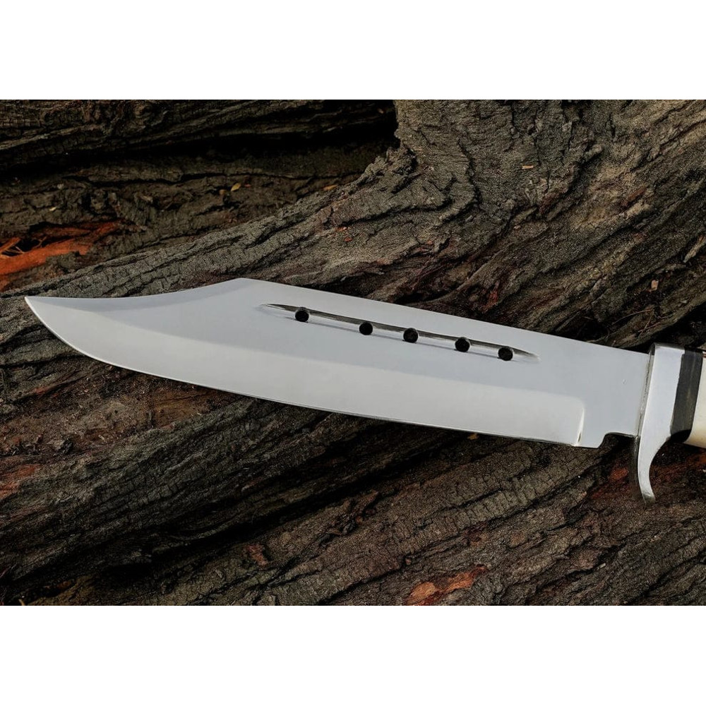 Custom Handmade J2 Steel Bowie Knife Stag Horn Handle Leather Sheath Best Gift 2