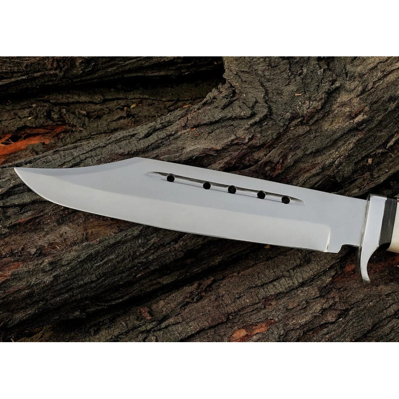 Custom Handmade J2 Steel Bowie Knife Stag Horn Handle Leather Sheath Best Gift 2