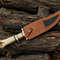 155 Inches Personalized Damascus Steel Hunting Knife Camel Bone Handle Premium Leather Sheath Best 4