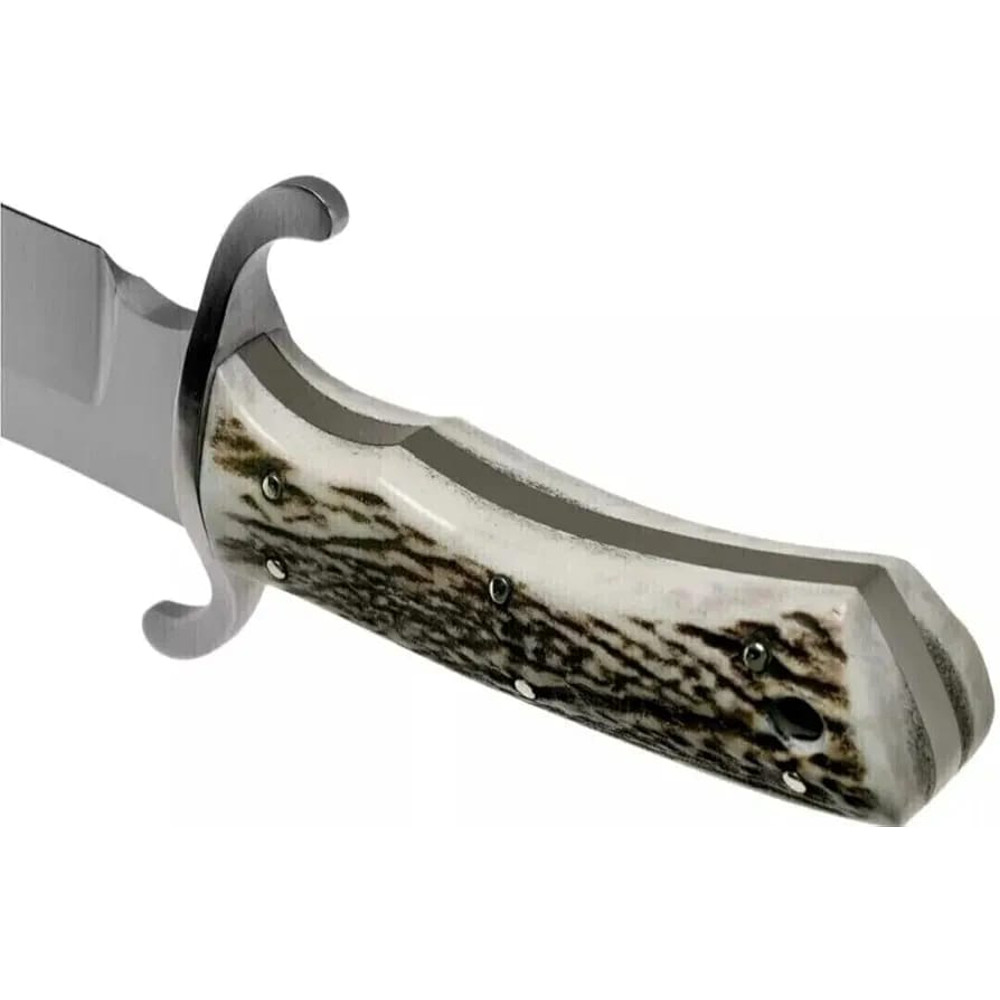 Custom Handmade Lovely Style D2 Steel Stag Antler Handle Full Tang Hunting Knife With Leather Sheat 2