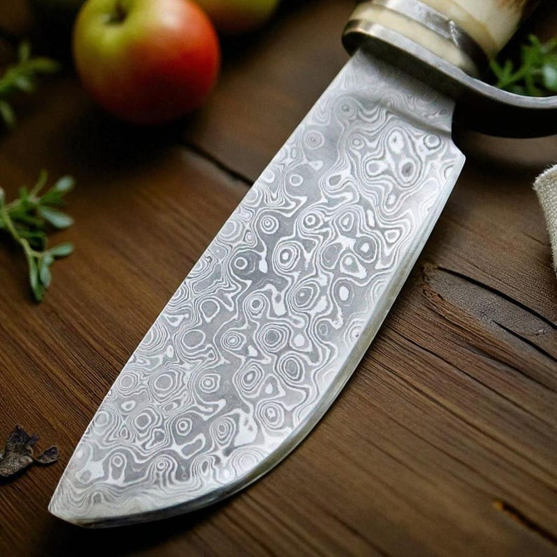 Top Rated Bowie Knife  Handmade Damascus Steel  Antler Handle  Best Handmade Bowie Knife With Leath 1