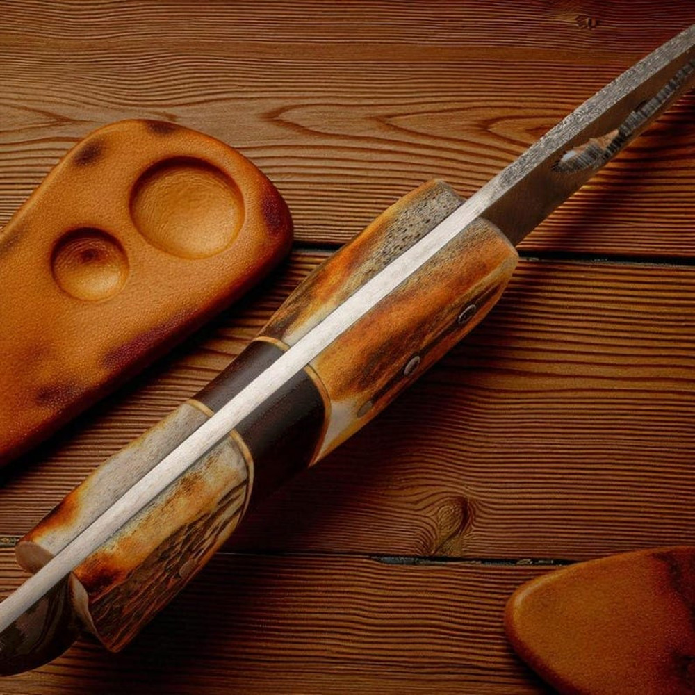 Hand Forged Damascus Steel Hunting Skinner Knife Personalized Knife With Sheath Birthday Gift Bes 2