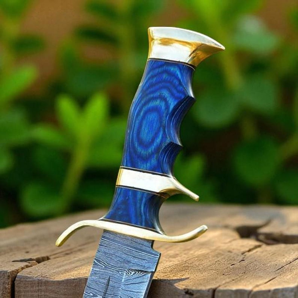 Handmade Damascus Steel Hunting Bowie Knife With Wood Handle Survival Knife Anniversary Gift Campin 2