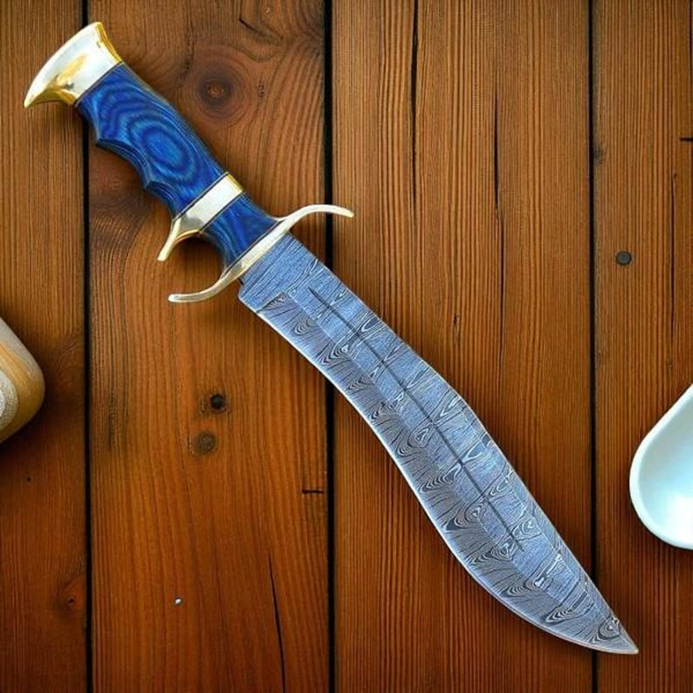 Handmade Damascus Steel Hunting Bowie Knife With Wood Handle Survival Knife Anniversary Gift Campin 3