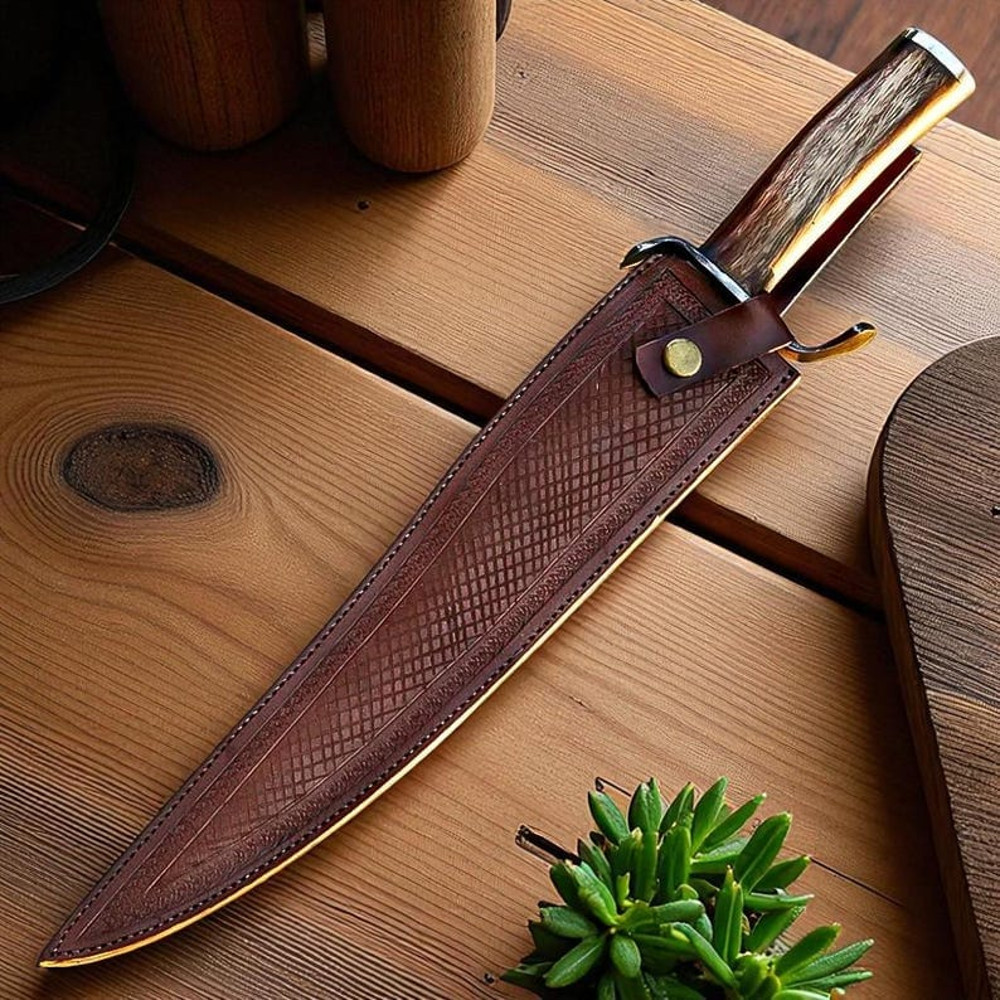 Handmade D2 Steel Hunting Bowie Knife With Wood Handle Survival Knife Anniversary Gift Camping Knif 5