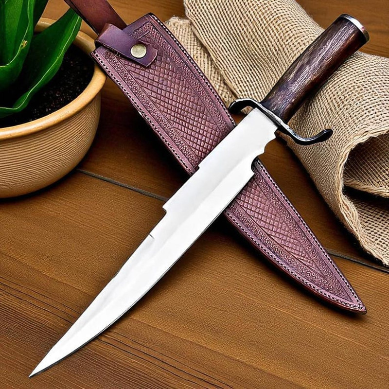 Handmade D2 Steel Hunting Bowie Knife With Wood Handle Survival Knife Anniversary Gift Camping Knif 0
