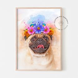 watercolor pet portrait | watercolor pet painting | custom home portrait | dog portraits from photos | pet memorial