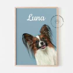 pet portrait, pet gift, pet portrait from photo, personalized dog wall art, pet memorial gift, pet memorial gift, pet