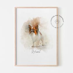 mini custom watercolor pet portrait, dog portraits from photos,dog portraits from photos, pet painting, custom tiny art