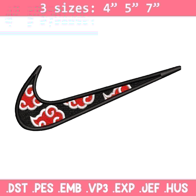 Akatsuki Nike embroidery design, Naruto embroidery, Nike design, anime design, anime shirt, Digital download.jpg