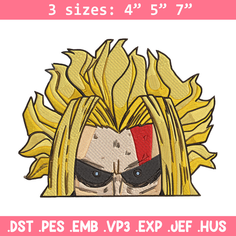 All Might Peeker Embroidery Design, Mha Embroidery, Embroidery File, Anime Embroidery, Anime shirt, Digital download.jpg