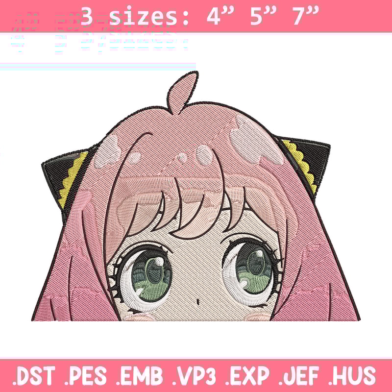 Anya Peek Embroidery Design, Spy x family Embroidery, Embroidery File, Anime Embroidery, Anime shirt, Digital download..jpg