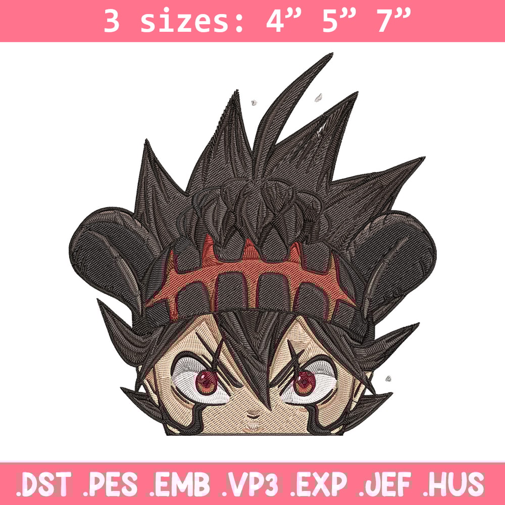 Asta Peeker Embroidery Design, Black clover Embroidery, Embroidery File, Anime Embroidery, Anime shirt, Digital download.jpg