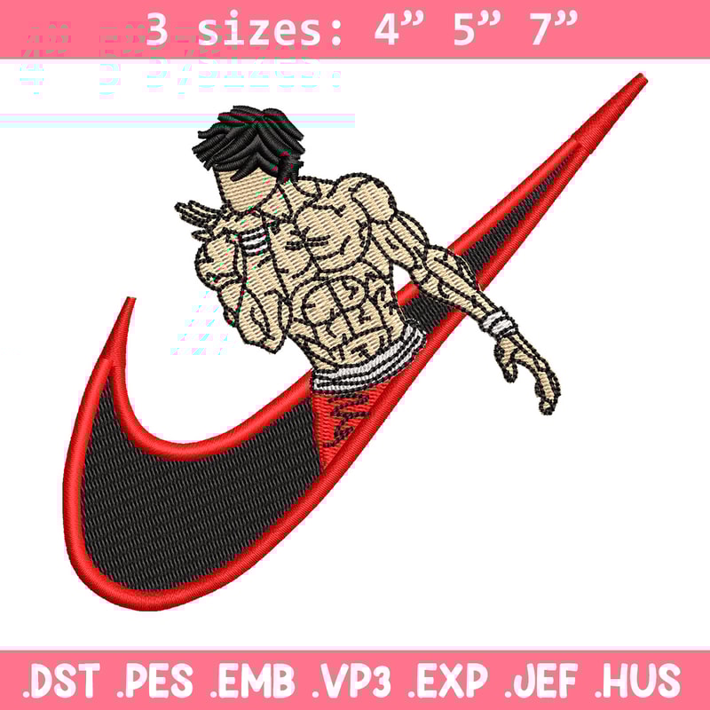 Baki x nike embroidery design, Baki embroidery, Nike design, Embroidery shirt, Embroidery file, Digital download.jpg