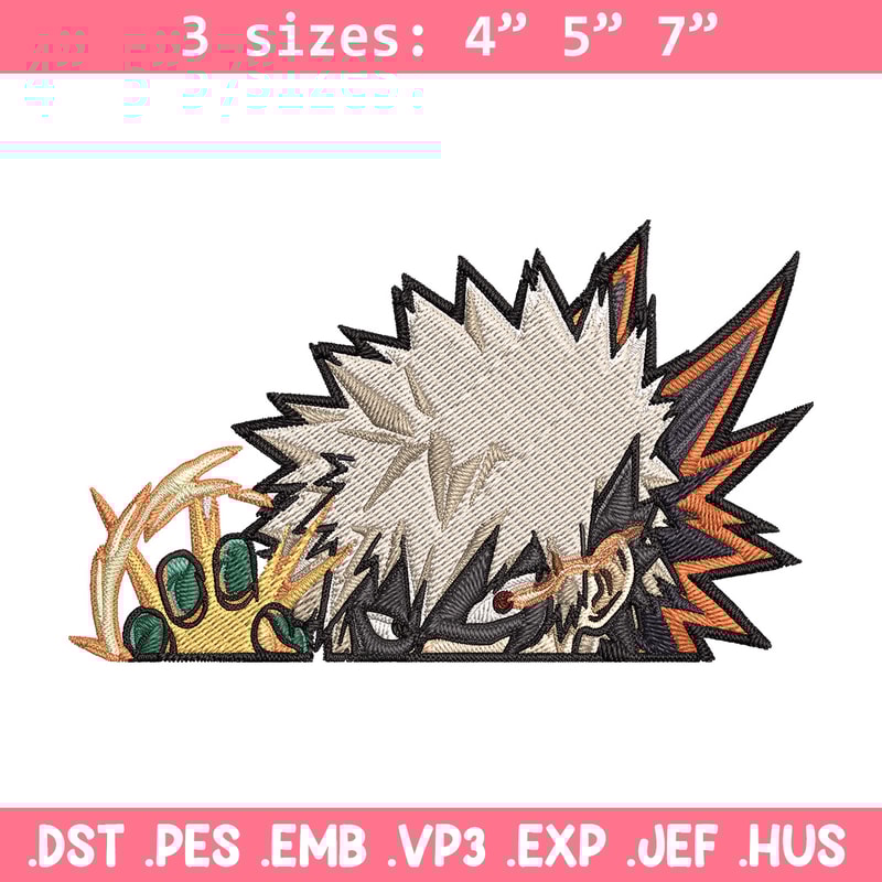 Bakugo Peeker Embroidery Design, Mha Embroidery, Embroidery File, Anime Embroidery, Anime shirt, Digital download..jpg