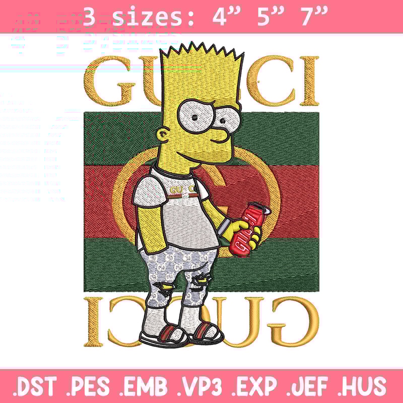 Bart gucci Embroidery Design, Gucci Embroidery, Embroidery File, Logo shirt, Sport Embroidery, Digital download.jpg