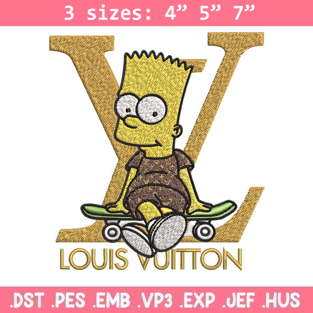 Bart simpson lv Embroidery Design, LV Embroidery, Embroidery File, Logo shirt, Sport Embroidery, Digital download.jpg