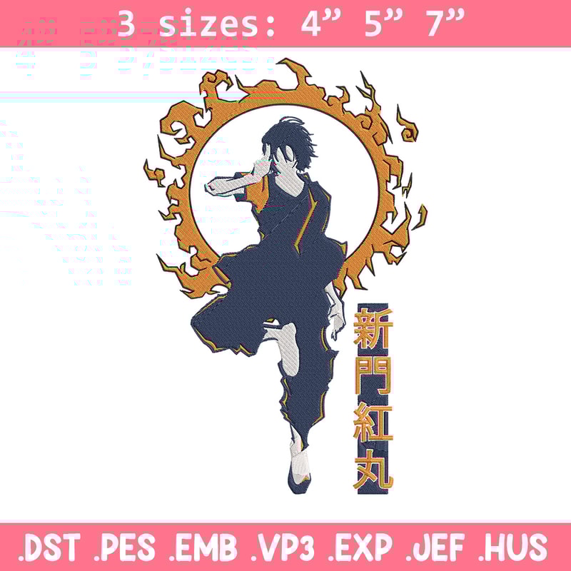 Benimaru Embroidery Design, Enen no Shouboutai Embroidery,Embroidery File,Anime Embroidery,Anime shirt,Digital download.jpg