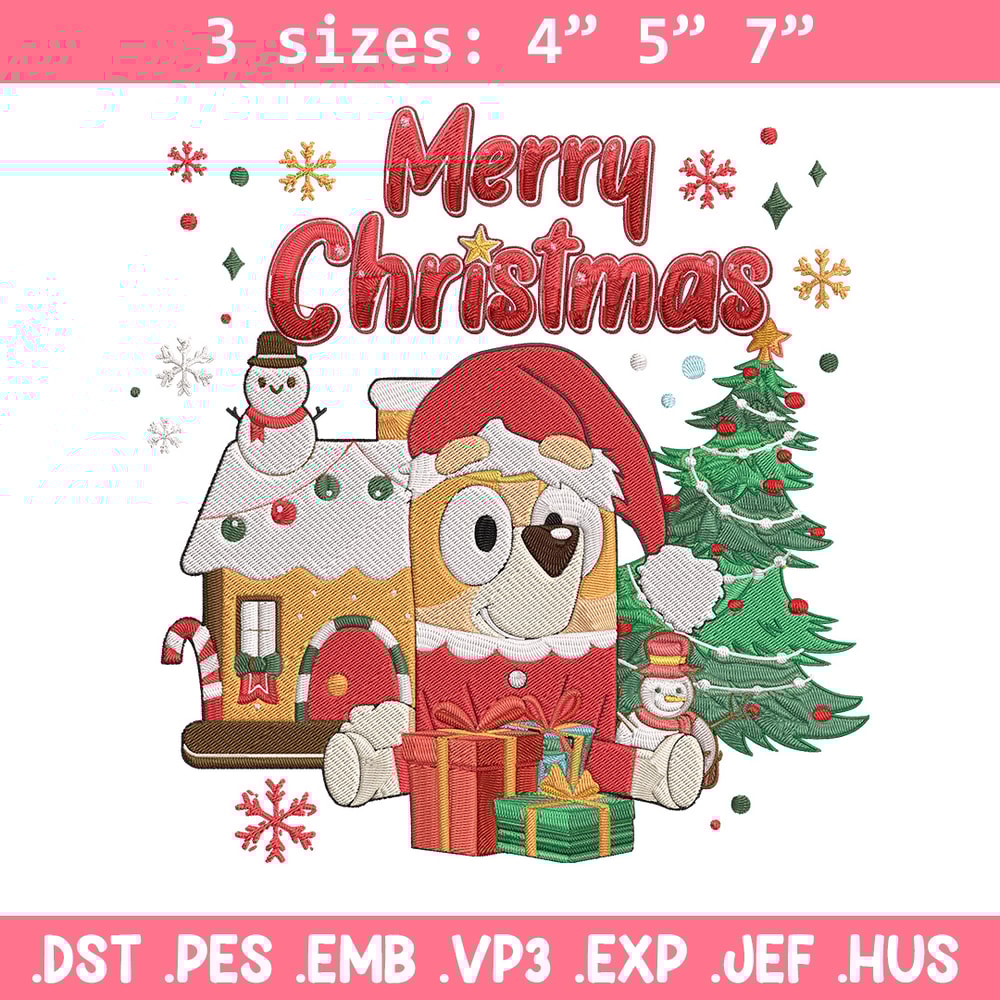 Bingo merry chrismas Embroidery Design,Bluey Embroidery, Embroidery File, Chrismas Embroidery, Digital download.jpg