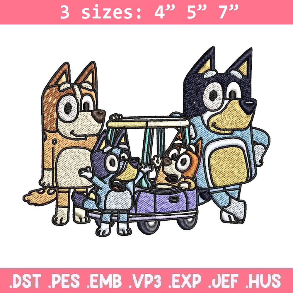 Bluey family embroidery design, Bluey Embroidery, Embroidery File, cartoon design, cartoon shirt, Digital download..jpg