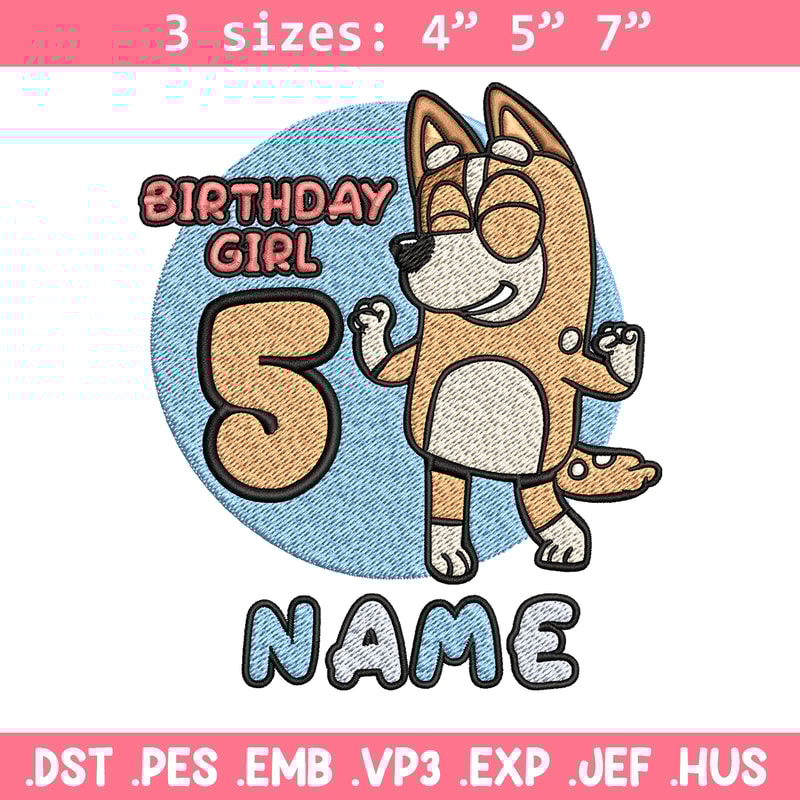 Bluey Mom Birthday Girl Embroidery, Bluey Embroidery, Embroidery File, cartoon shirt, cartoon design, Digital download..jpg