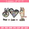Bluey Peace Love bandit Embroidery design, Bluey cartoon Embroidery, cartoon design, Embroidery File, Instant download.jpg