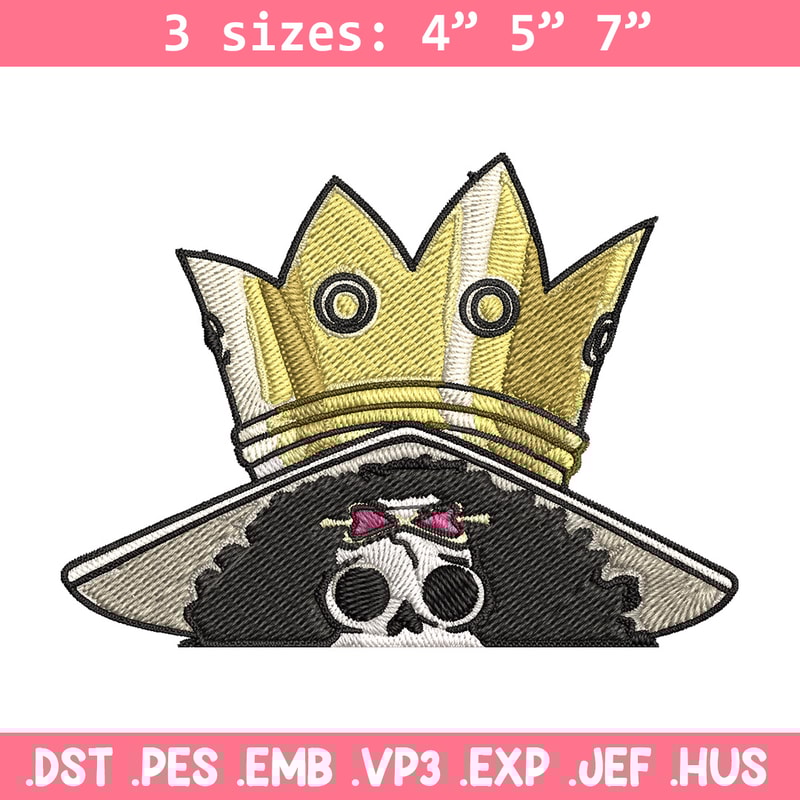 Brook Peeker Embroidery Design, One piece Embroidery, Embroidery File, Anime Embroidery, Anime shirt, Digital download..jpg