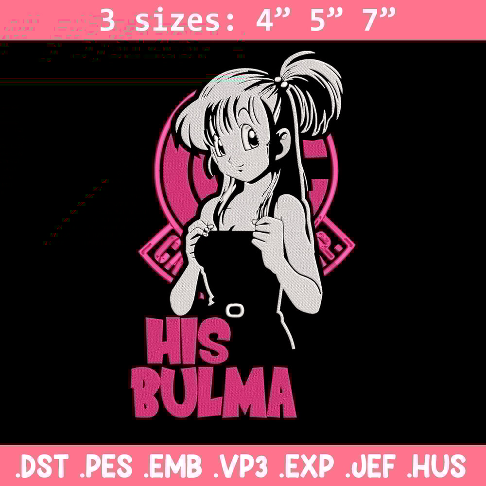 Bulma poster Embroidery Design, Dragonball Embroidery, Embroidery File, Anime Embroidery, Anime shirt, Digital download.jpg