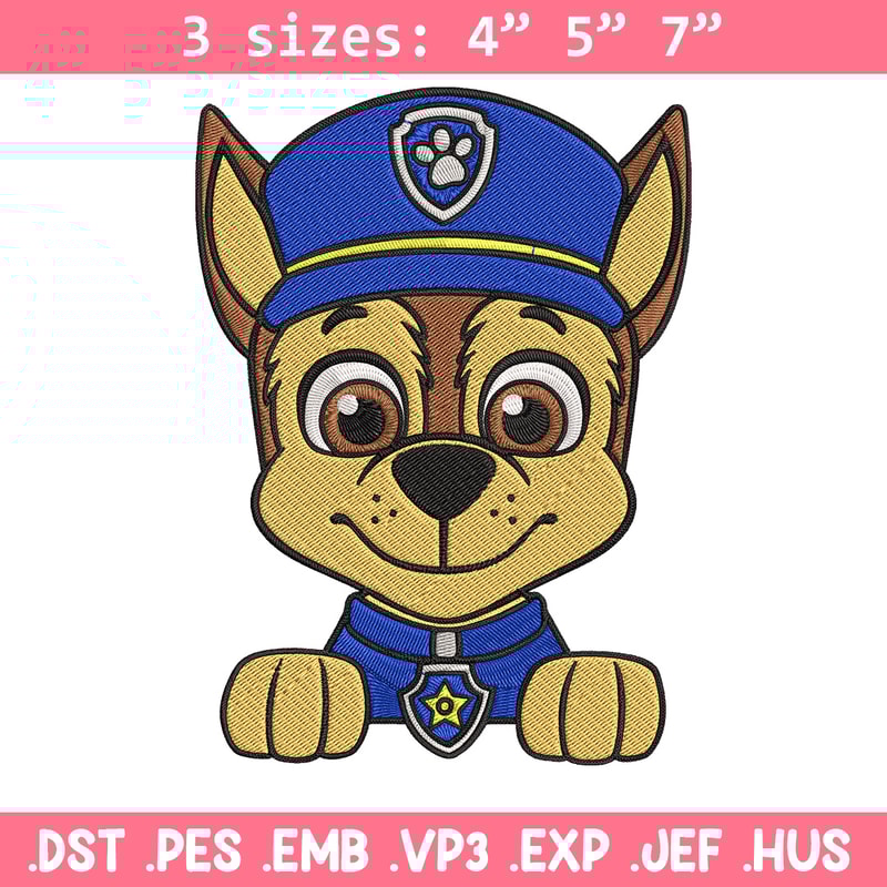 Chase Embroidery Design, Paw Patrol Embroidery, Embroidery File, Anime Embroidery, Anime shirt, Digital download.jpg
