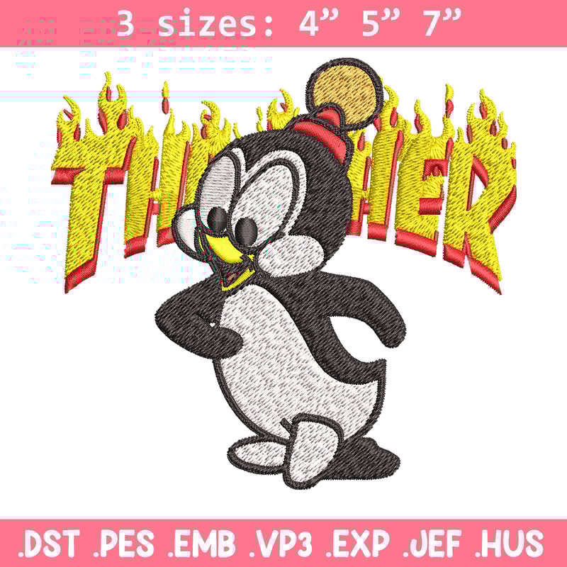 Chilly Willy Thrasher Embroidery design, Chilly Willy Embroidery, cartoon design, Embroidery File, Digital download..jpg