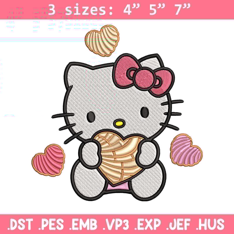 Concha Hello Kitty Embroidery Design, Hello Kitty cartoon Embroidery, Embroidery File, Cartoon shirt, Digital download..jpg