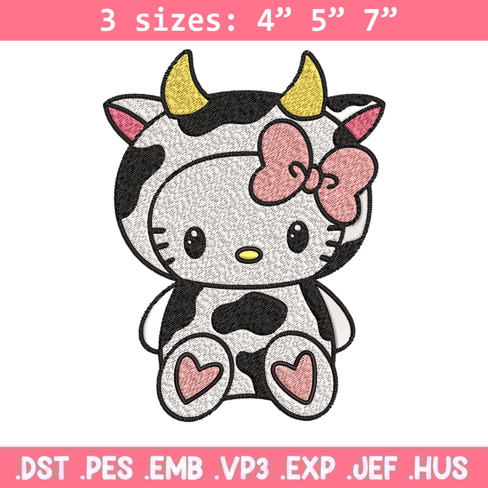 Cow Hello Kitty Embroidery design, Cow Hello Kitty Embroidery, cartoon design, Embroidery File, Digital download..jpg