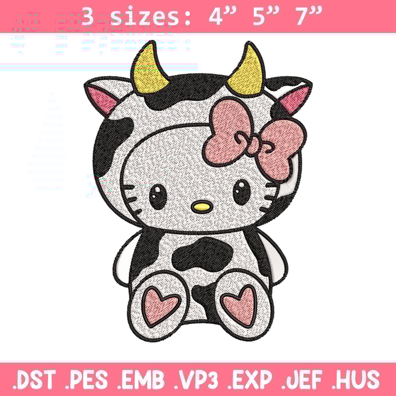 Cow Hello Kitty Embroidery design, Cow Hello Kitty Embroidery, cartoon design, Embroidery File, Digital download..jpg