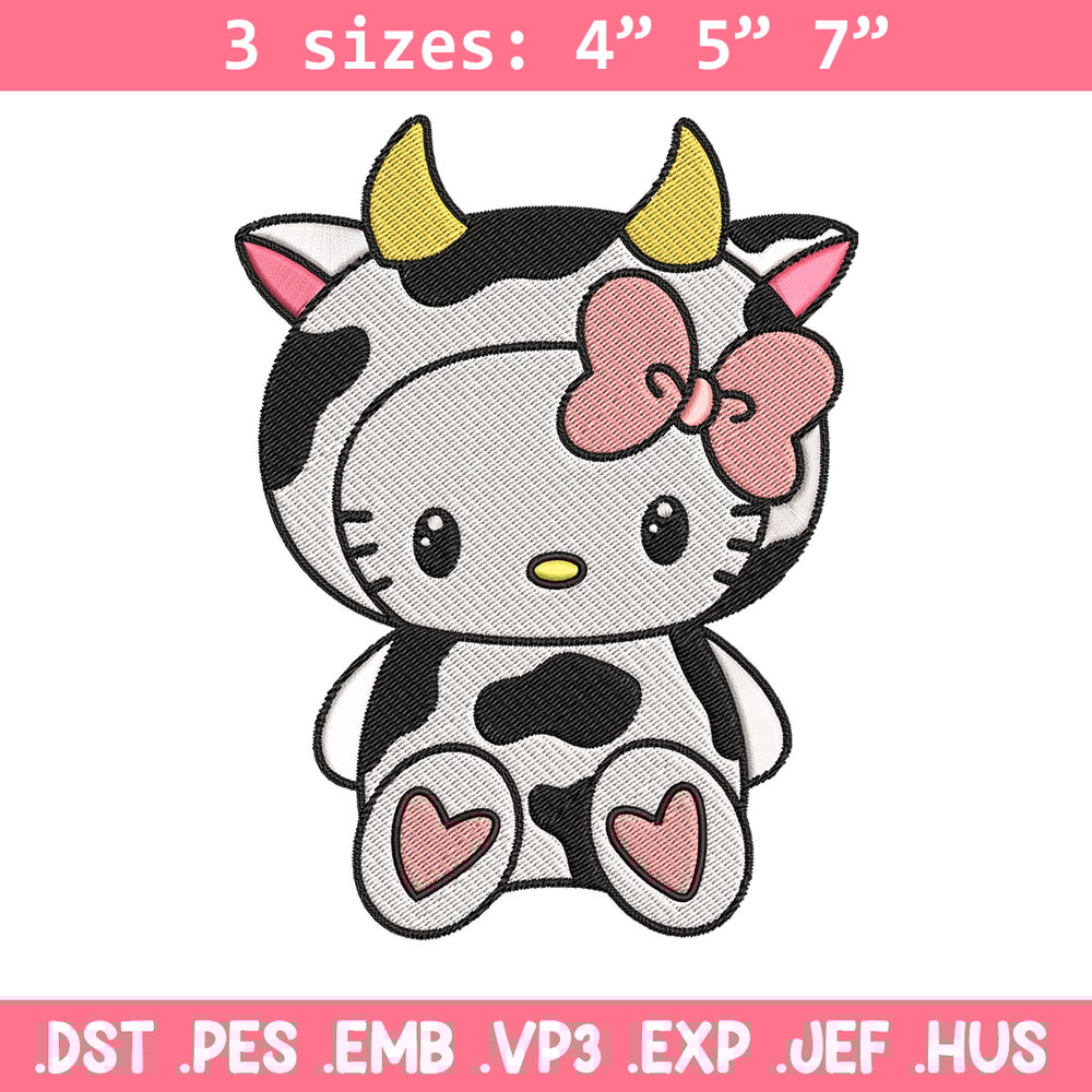 Cow Hello Kitty Embroidery Design, Hello Kitty Embroidery, Embroidery File, Cartoon shirt, Digital download..jpg