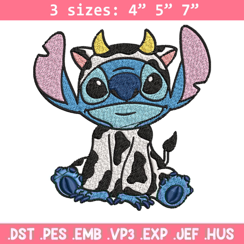 Cow Stitch Embroidery design, Cow Stitch Embroidery, cartoon design, Embroidery File, cartoon shirt, Digital download..jpg