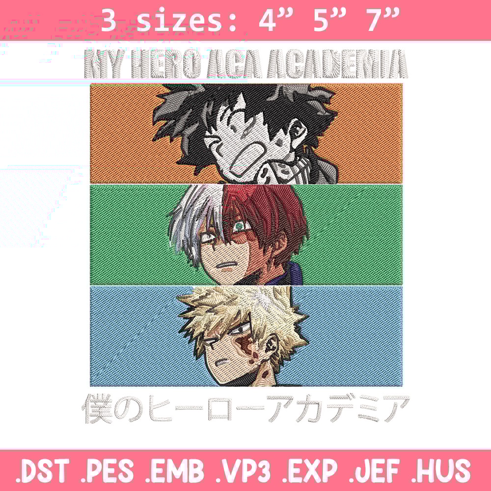 Deku friends Embroidery Design, Mha Embroidery, Embroidery File, Anime Embroidery, Anime shirt, Digital download.jpg
