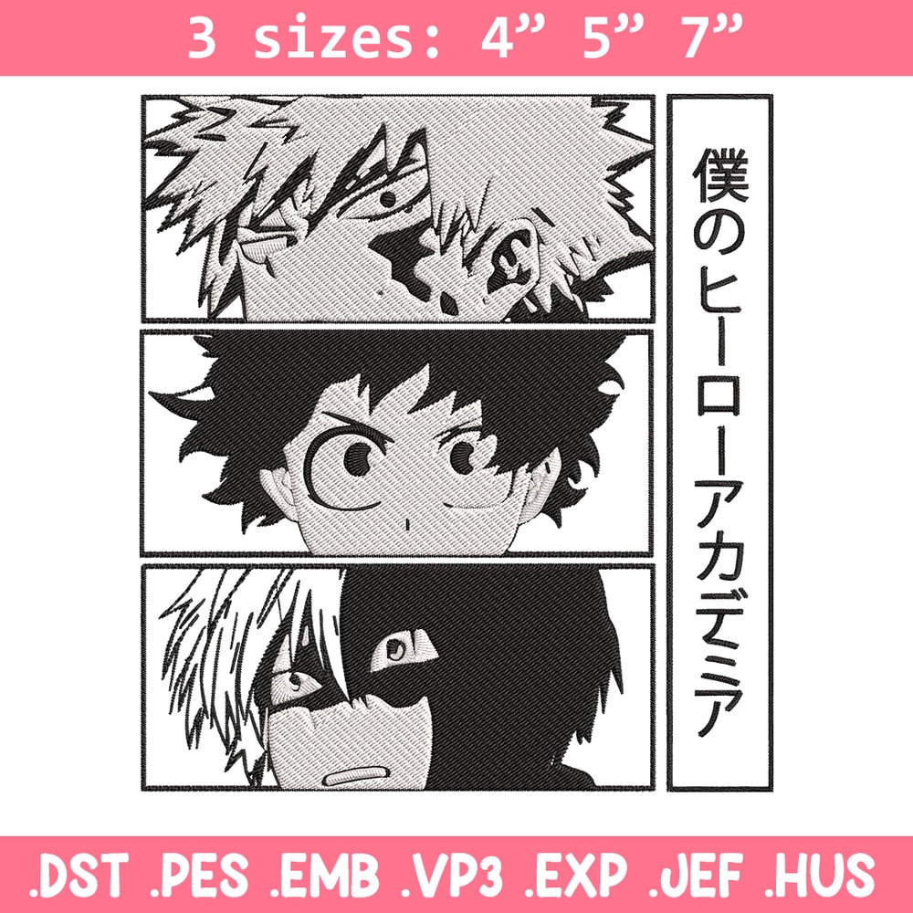 Deku friends Embroidery Design, Mha Embroidery, Embroidery File, Anime Embroidery, Anime shirt,Digital download..jpg