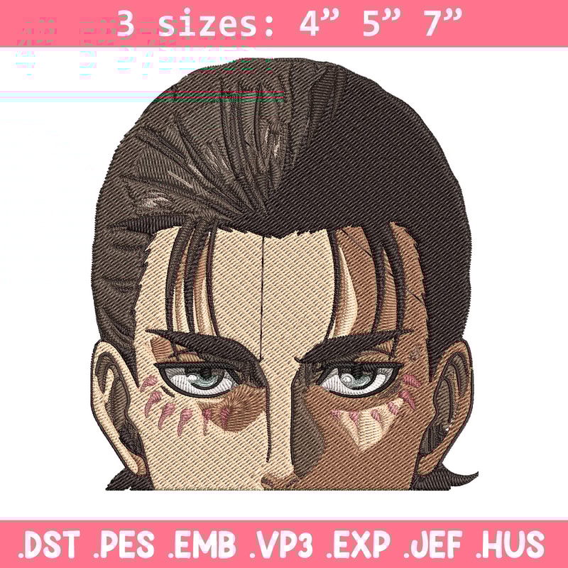 Eren Peeker Embroidery Design, Aot Embroidery, Embroidery File, Anime Embroidery, Anime shirt, Digital download..jpg