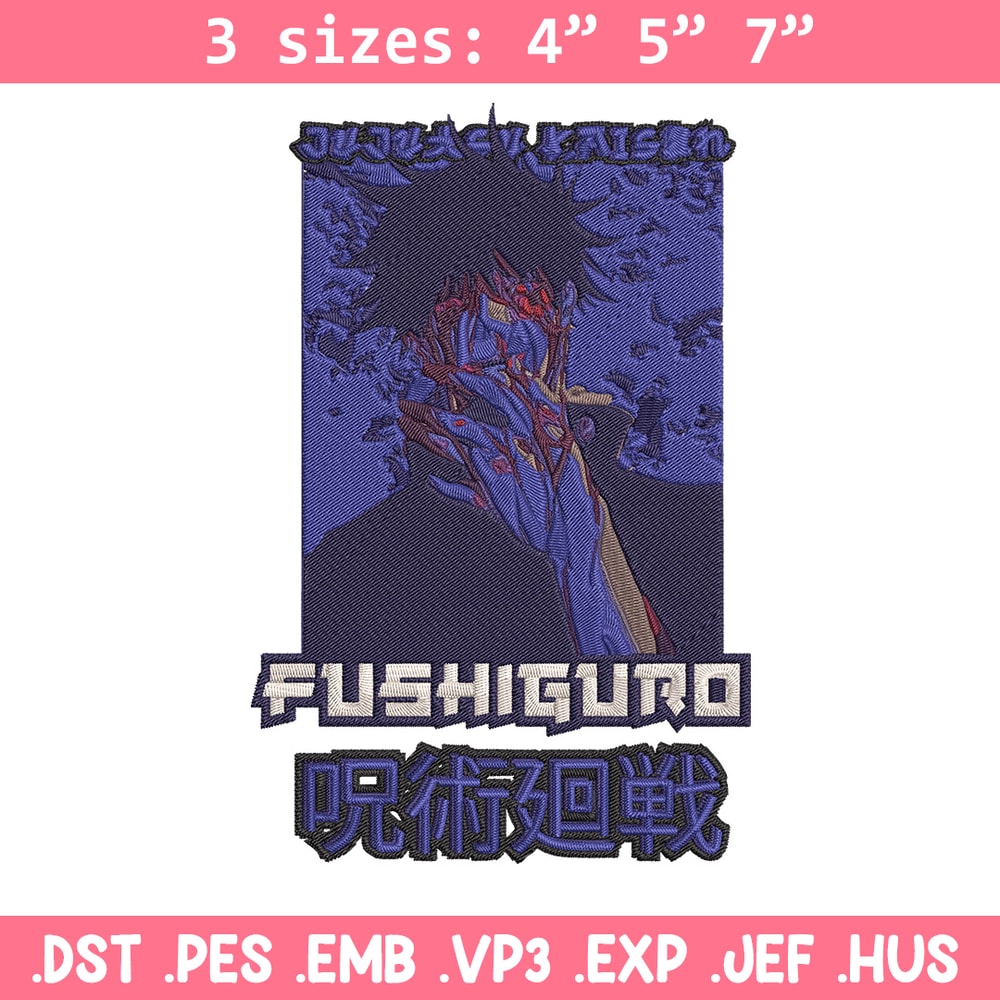 Fushiguro Embroidery Design,Jujutsu Embroidery, Embroidery File, Anime Embroidery, Anime shirt, Digital download.jpg