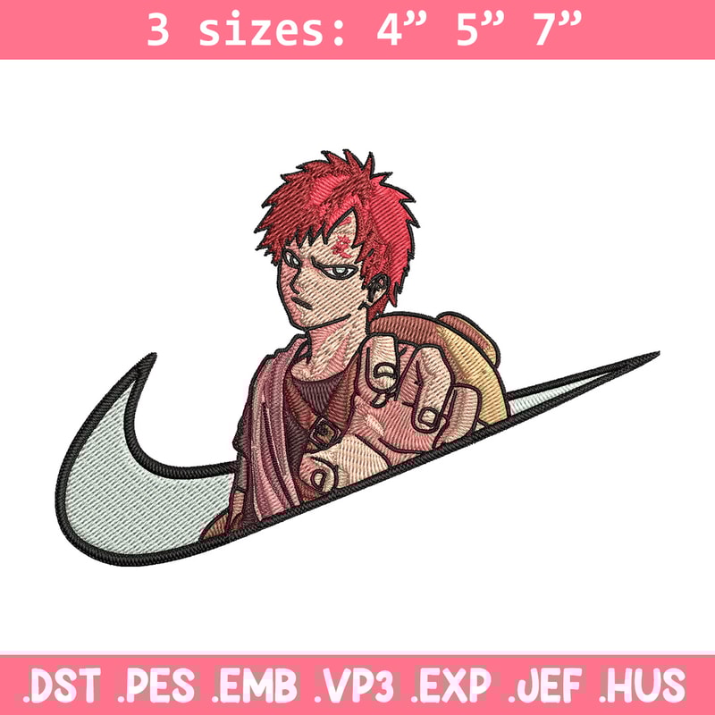 Gaara x nike Embroidery Design, Naruto Embroidery, Embroidery File, Nike Embroidery, Anime shirt, Digital download.jpg