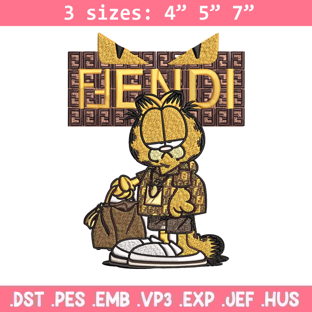 Garfield Fendi Embroidery design, Garfield Fendi cartoon Embroidery, cartoon design, Embroidery File, Digital download..jpg