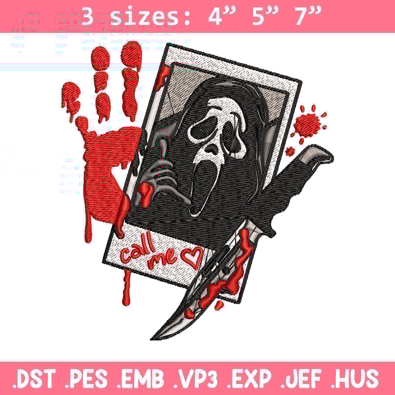 Ghost face Embroidery design, Ghost face horror Embroidery, horror design, Embroidery File, Digital download..jpg
