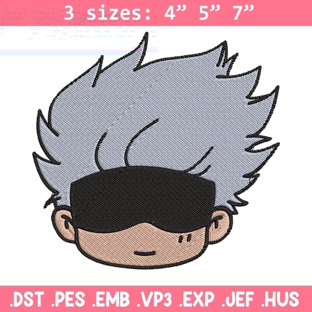 Gojo chibi Embroidery Design, Jujutsu Embroidery, Embroidery File, Anime Embroidery, Anime shirt, Digital download.jpg