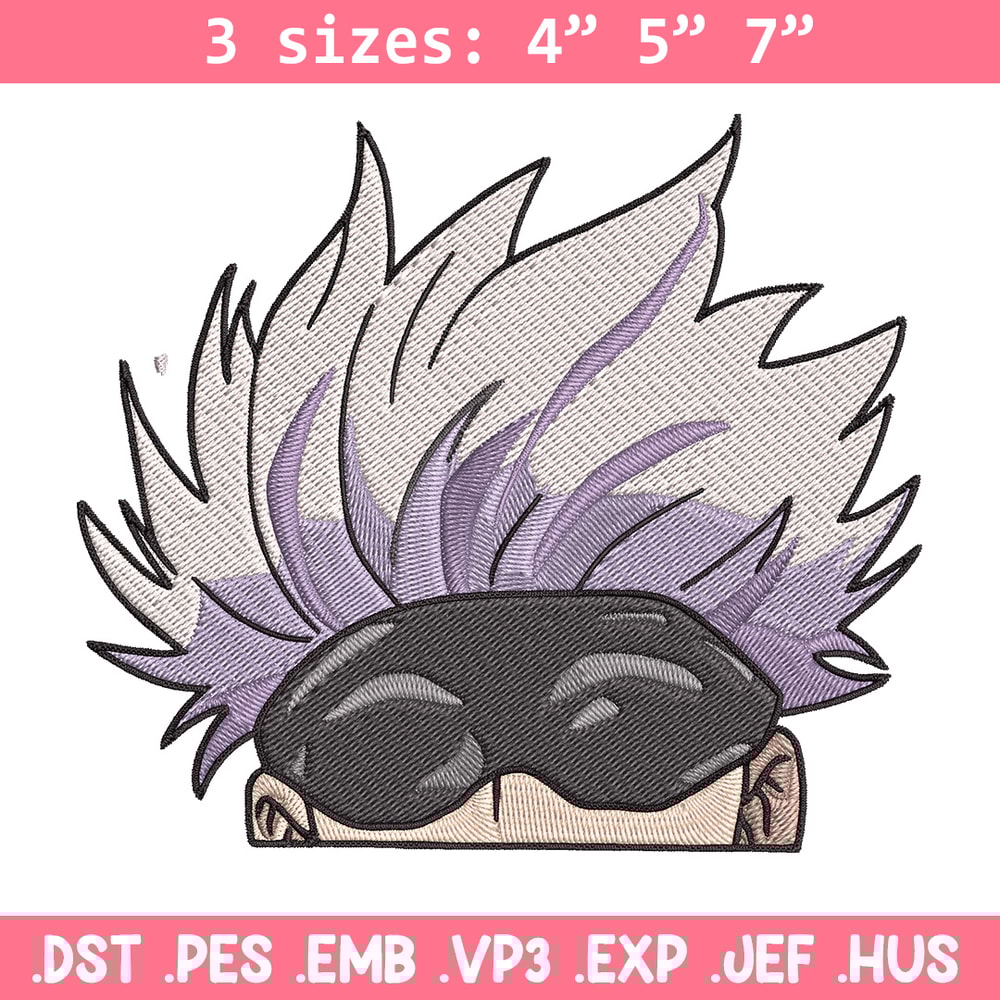 Gojo Peeker Embroidery Design, Jujutsu Embroidery, Embroidery File, Anime Embroidery, Anime shirt, Digital download..jpg