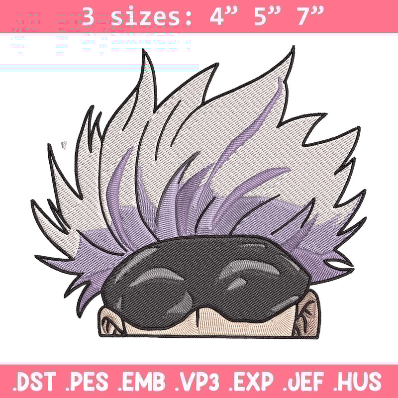 Gojo Peeker Embroidery Design, Jujutsu Embroidery, Embroidery File, Anime Embroidery, Anime shirt, Digital download..jpg