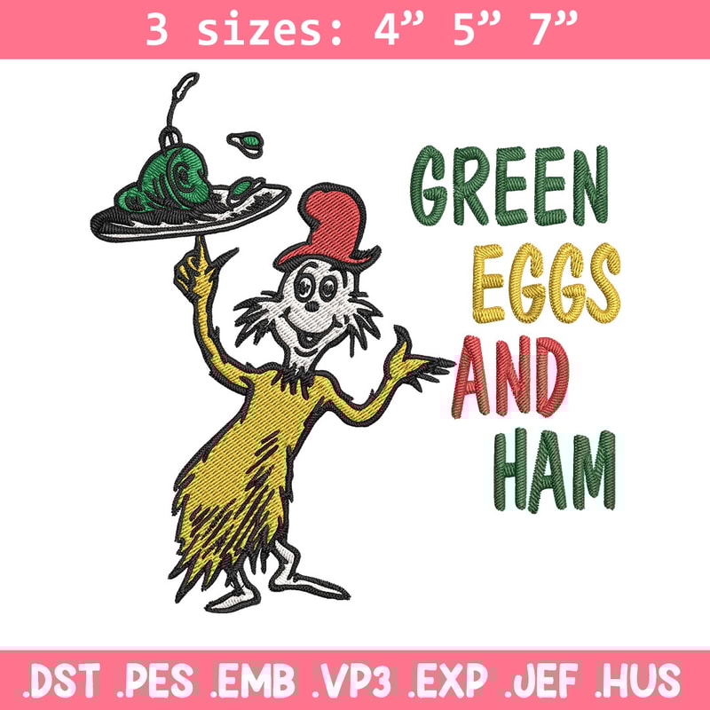 Green eggs and ham Embroidery Design, Dr Seuss Embroidery, Embroidery File, Embroidery design, Digital download.jpg