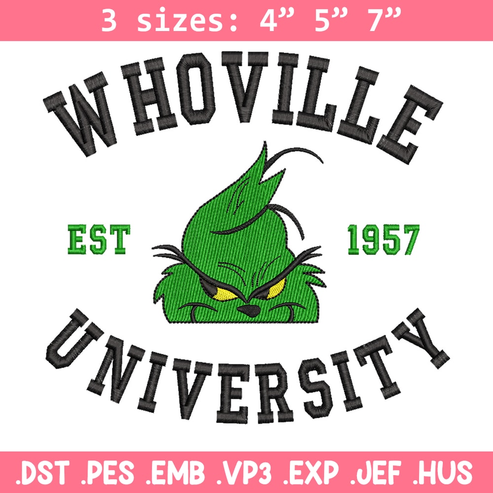 Grinch est1957 embroidery design,Grinch embroidery, Chrismas design, Embroidery file, Embroidery shirt, Digital download.jpg