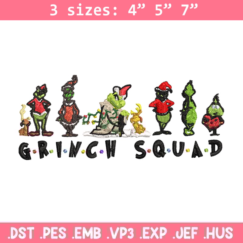 Grinch squad christmas Embroidery design, Grinch Christmas Embroidery, Grinch design, Embroidery File, Digital download.jpg