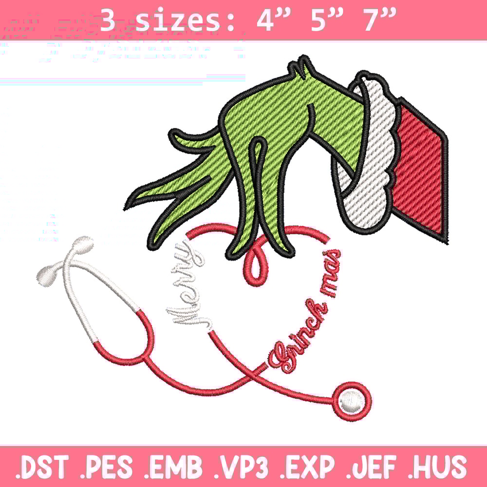 Grinchmas embroidery design, Chrismas design, Embroidery shirt, Embroidery file, Grinch embroidery, Digital download (2).jpg