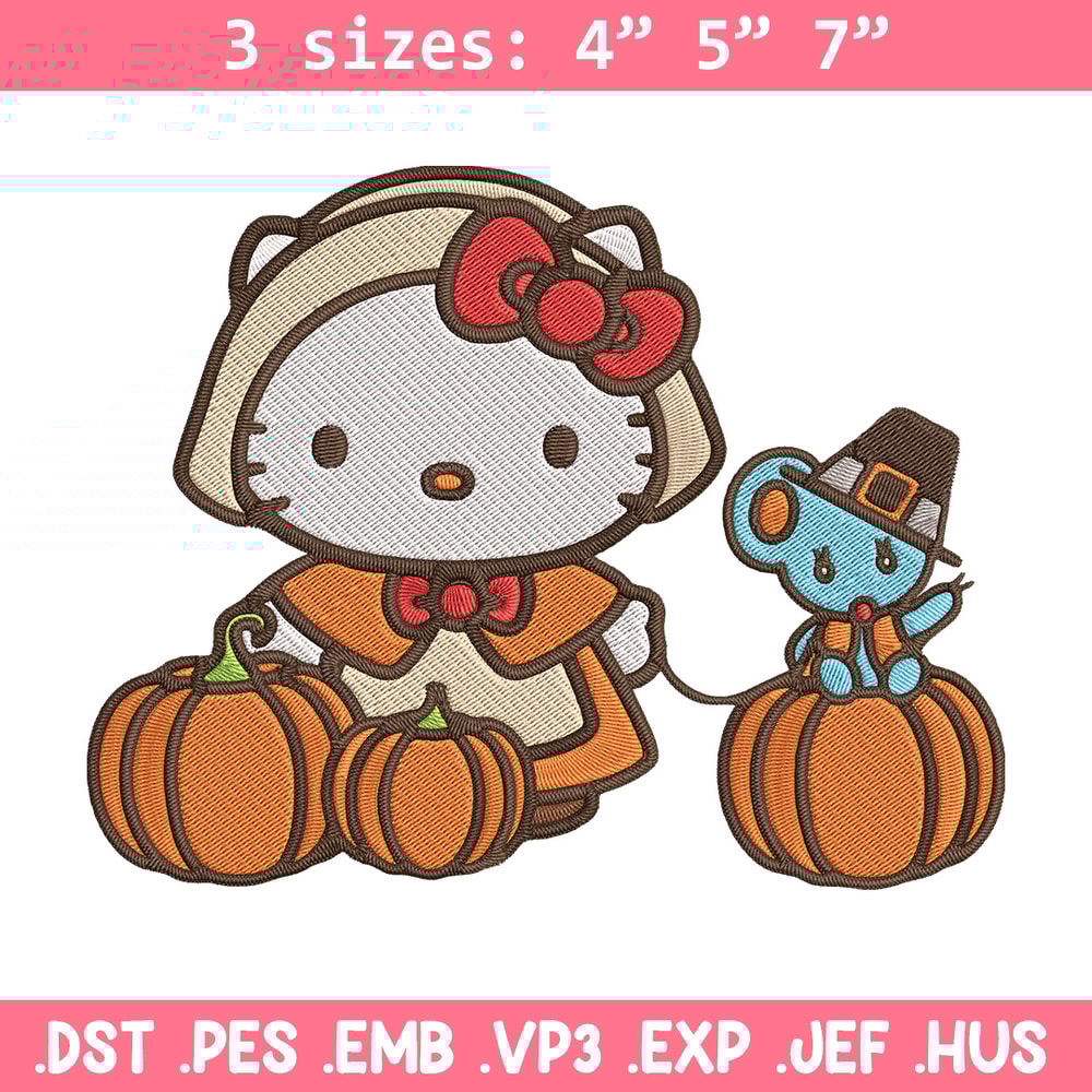 Hello kitty pumpkin Embroidery Design, Hello kitty Embroidery, Embroidery File, Anime Embroidery, Digital download.jpg